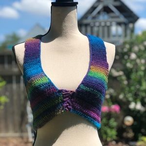 Mandala Crop Vest - Boho, hippie festival top!